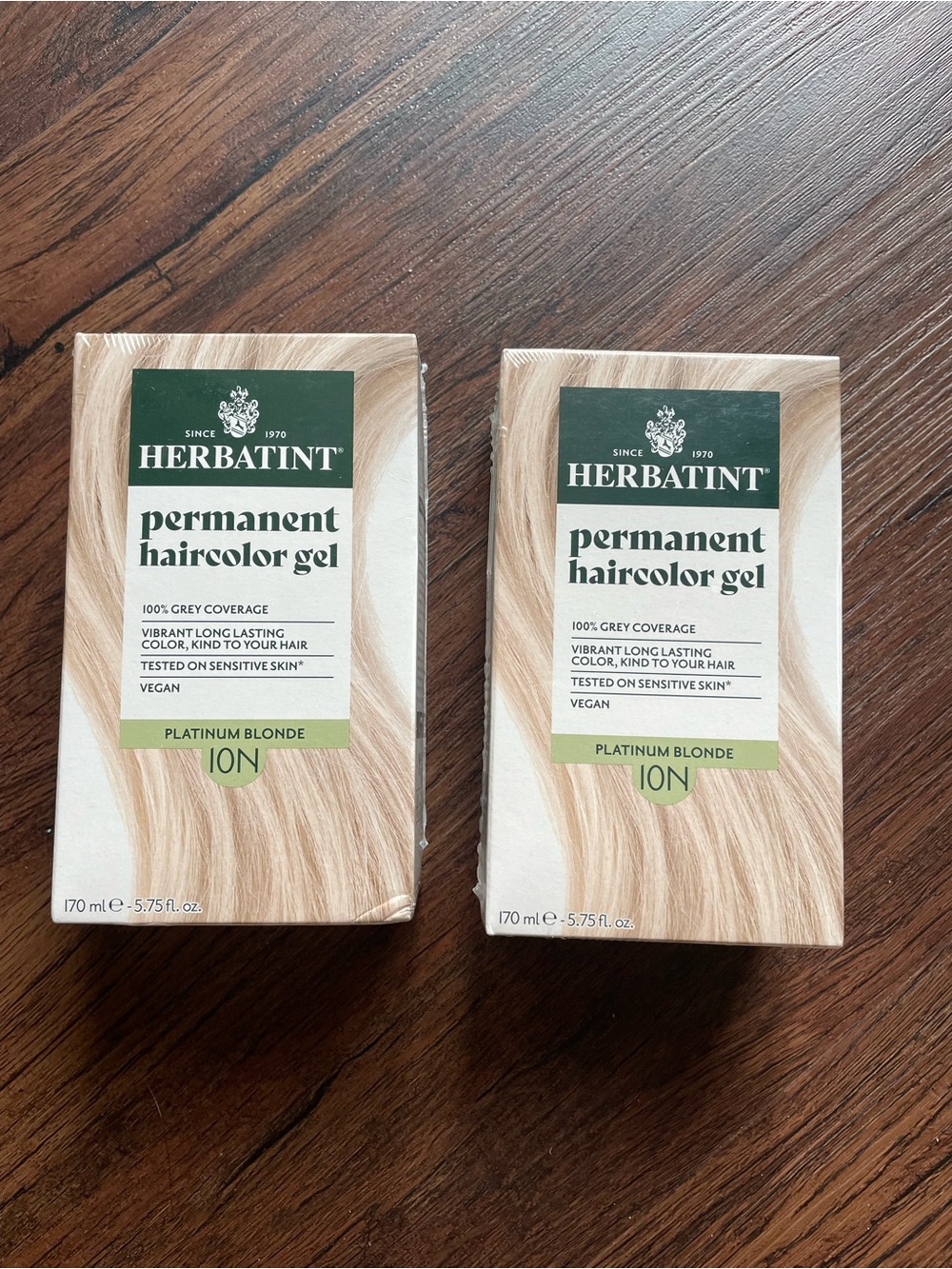 Herbatint 10N Platinum Blonde Permanent Hair Color Ammonia Free Sealed Set Of 2